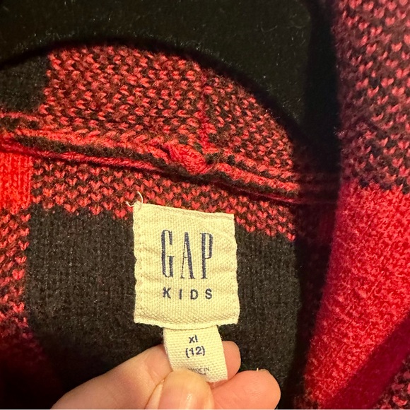 2/$60 - Boys Buffalo Plaid Button Up Gap Sweater - Picture 3 of 3